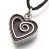 Pewter Heart Cremation Pendant w/ Enamel Spiral, 187PT-B