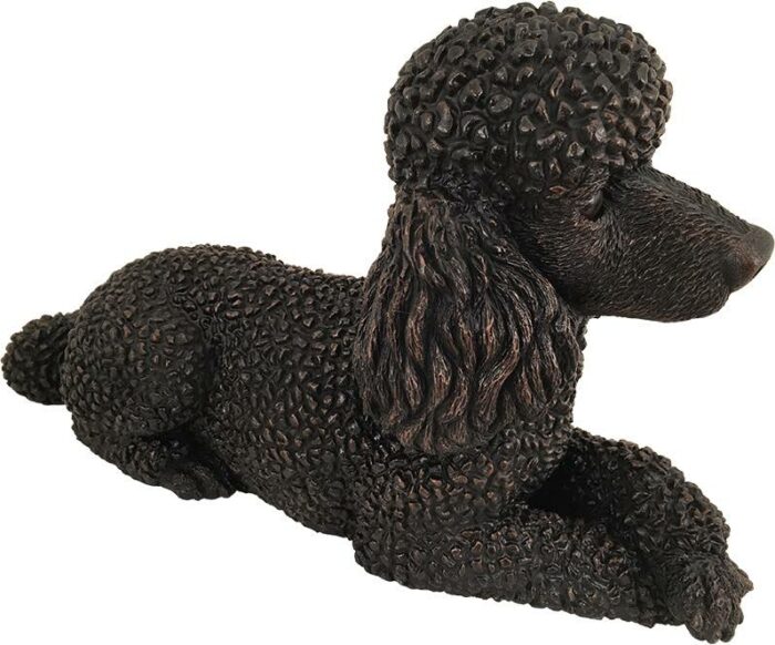 Poodle dog bronze look large figurine cremation urn