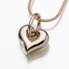 Puff Heart Cremation Pendant with Loop, gold vermeil, 184GV