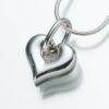 Puff Heart Cremation Pendant with Loop, sterling silver, 184SS