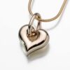 Puff Heart Cremation Pendant with Loop, yellow gold, 184YG