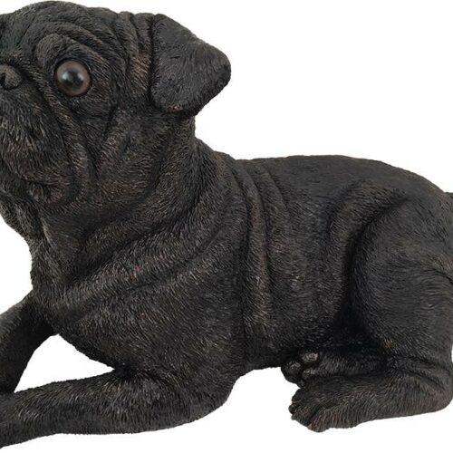 Pug dog bronze look large figurine cremation urn