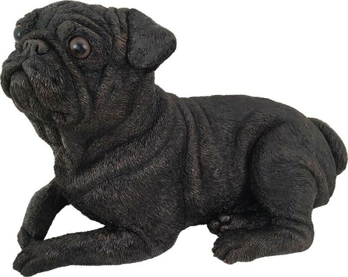 Pug dog bronze look large figurine cremation urn