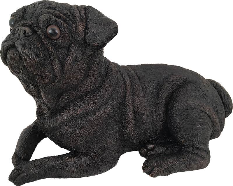 Pug dog bronze look large figurine cremation urn