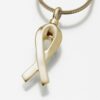 Remembrance Ribbon Cremation Pendant, gold vermeil, 195GV