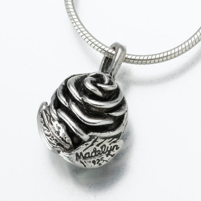 Rose Cremation Pendant, sterling silver, 156SS