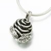 Rose Cremation Pendant, white gold, 156WG