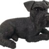 Schnauzer Ears Down dog bronze look large figurine cremation urn