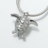 Sea Turtle Cremation Pendant, white gold, 157WG