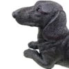 Dachshund dog bronze look large figurine cremation urn - left side view