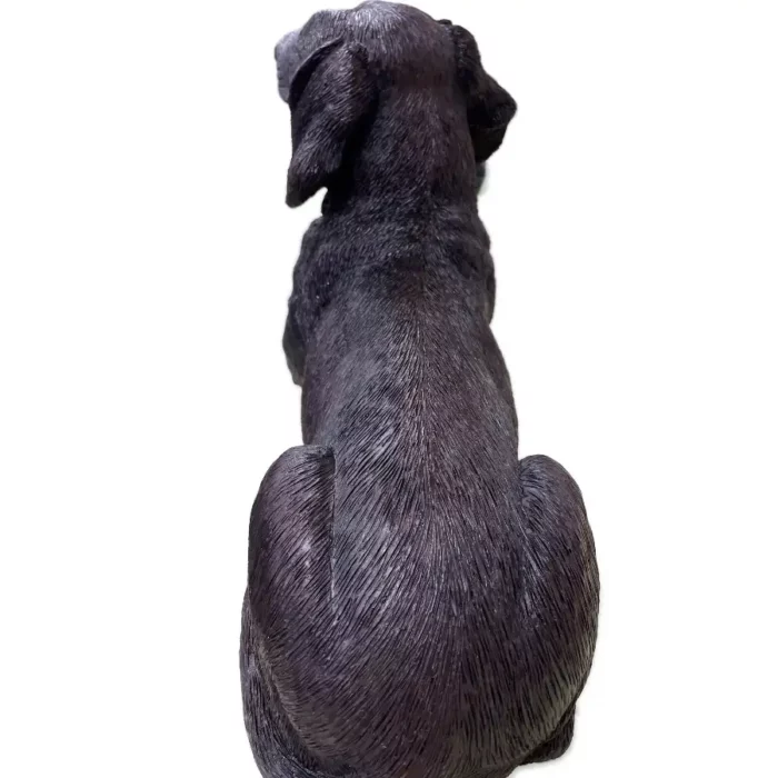 Dachshund dog bronze look large figurine cremation urn - rear view