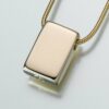 Slide Rectangle Cremation Pendant, gold vermeil, 135GV