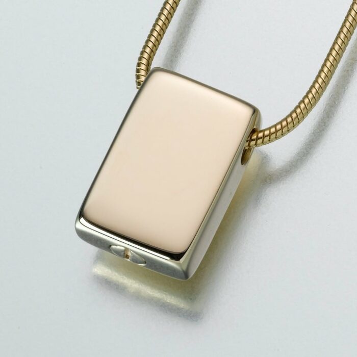 Slide Rectangle Cremation Pendant, gold vermeil, 135GV