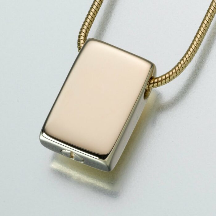 Slide Rectangle Cremation Pendant, yellow gold, 135YG