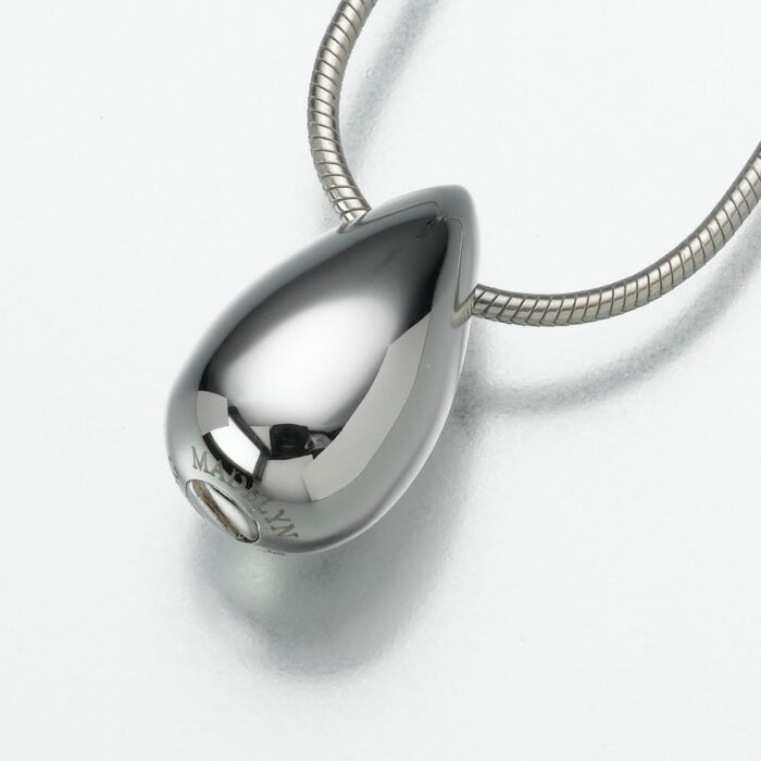 Slide Teardrop Cremation Pendant, sterling silver, 121SS