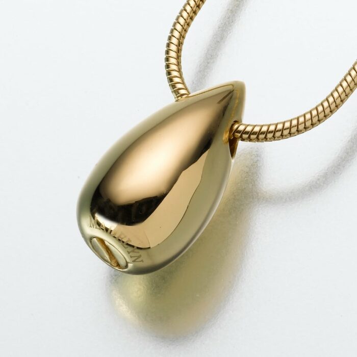 Slide Teardrop Cremation Pendant, yellow gold, 121YG