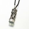 Small Chromate Filigree Cylinder Cremation Pendant, antique, 190SS-A