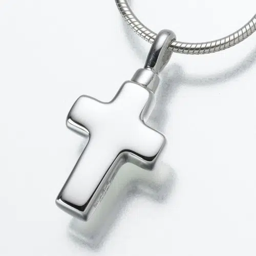 Small Cross Cremation Pendant, sterling silver, 102SS