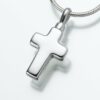 Small Cross Cremation Pendant, white gold, 102WG