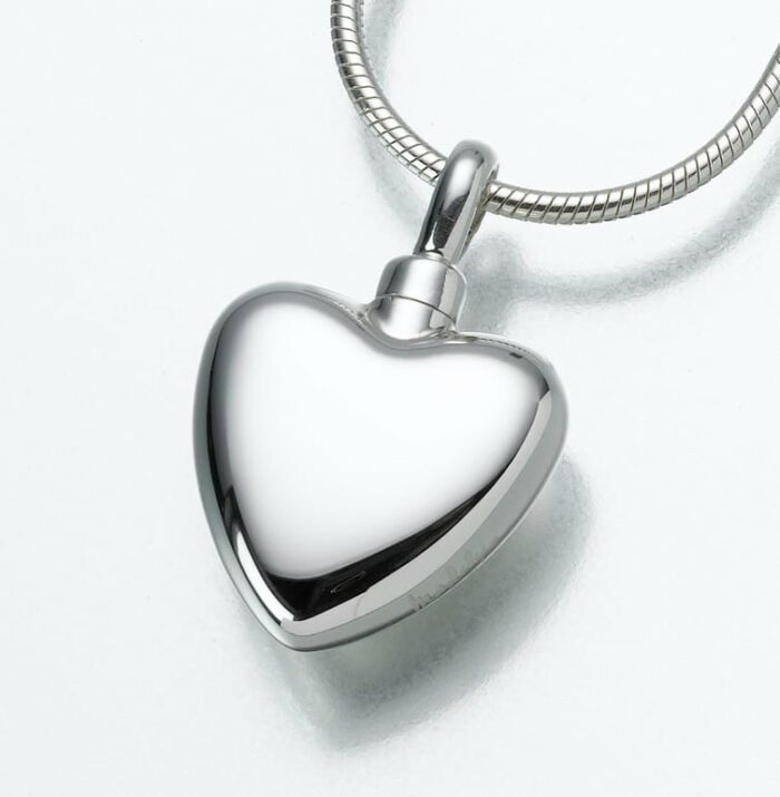 Small Heart Cremation Pendant, sterling silver, 107SS