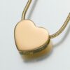 Small Slide Heart Cremation Pendant, gold vermeil, 130GV