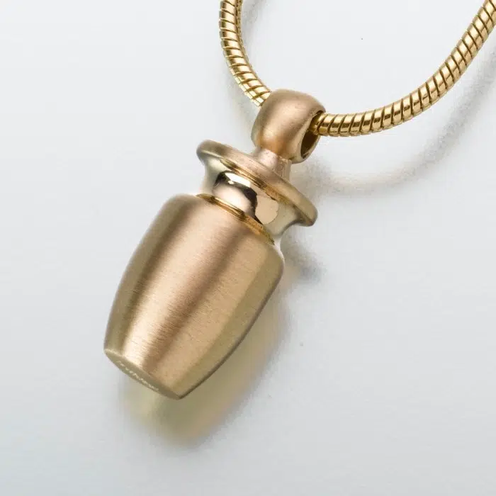 Small Urn Cremation Pendant, yellow gold, 115YG