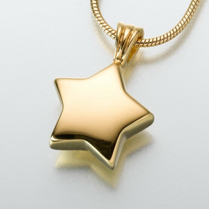 Star Cremation Pendant, gold vermeil, 133GV