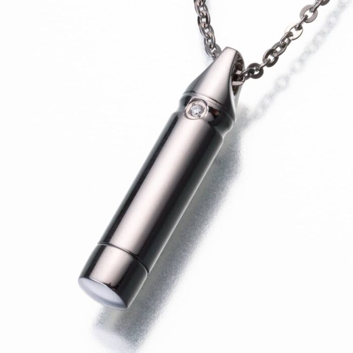 Titanium Cylinder w/ Crystal Chip Cremation Pendant, 118TT