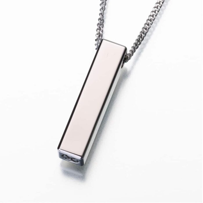 Titanium Long Narrow Slide Rectangle Cremation Pendant 136TT