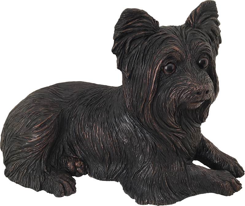 Yorkshire Terrier dog bronze look large figurine cremation urn