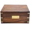 Over sized rosewood pet cremation urn, front plate