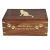 cat silhouette on large rosewood urn with engraved front