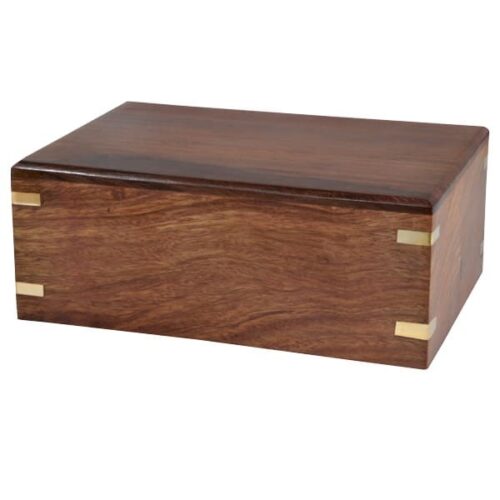 Rosewood cremation urn, medium size, with inlays