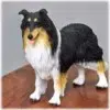 Tricolor Border Collie Cremation Urn figurine, detail