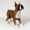 Boxer, tawny & white, cropped ears dog figurine