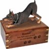 Doberman Pinscher Cremation Urn, with engraved wood, DFL25B