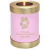 Actual paw print candle holder cremation urn, pink