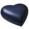 Engraved brass heart cremation urn, blue nightfall