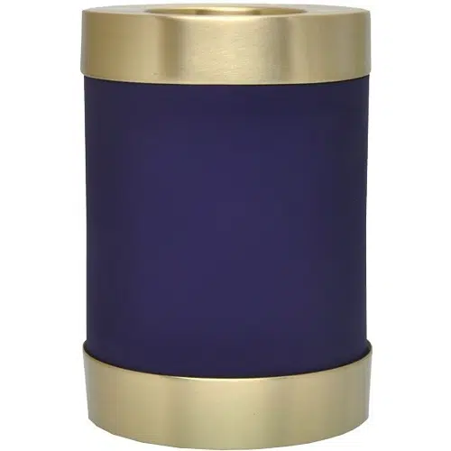 Blue nightfall brass candle holder cremation urn