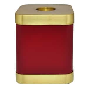 Square red brass candle holder urn for cat or dog
