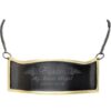 Engraved curved hanging nameplate plaque for cremation urn, brass with slate inlay