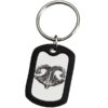 Nose print engraved stainless steel keychain, with silencer