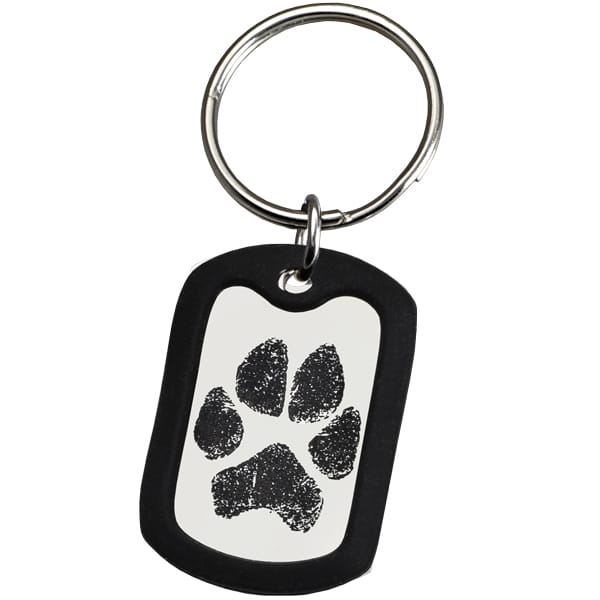 Personalised Paw Print Leather Keyring