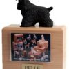 Black Cocker Spaniel figurine photo cremation urn