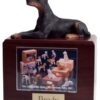 Doberman Pinscher, Laying, figurine photo hold dog cremation urn