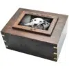 Rosewood photo frame cremation urn, with engraved frame