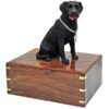 Black Labrador retriever dog figurine cremation urn