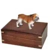 Bulldog dog figurine cremation urn