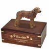 Chesapeake Bay Retriever dog figurine cremation memorial urn, engraved wood, gold fill