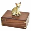 Chihuahua dog figurine cremation memorial urn